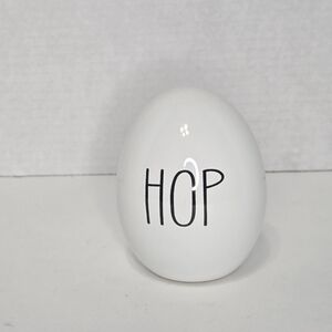 Rae Dunn Style Ceramic Easter Egg "HOP" White Farmhouse Decor Hobby Lobby
